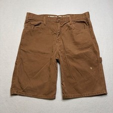 Dickies Carpenter Shorts Mens 34 Brown Relaxed Fit Vintage Y2K Distressed Canvas