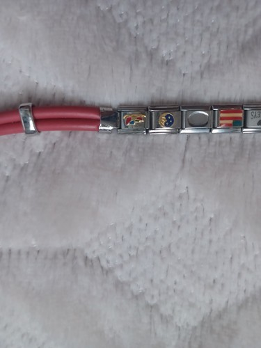 Bracciale Fascino Italiano Charm Danneggiato Solo Per Charms Harley Bandiera Patriottica - Foto 2 di 7