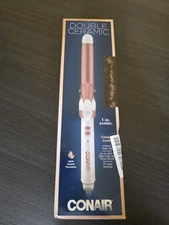 NIB Conair Double Ceramic 1” Barrel Curling Iron for Classic Curls Turbo Heat