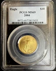 2004 $10 AMERICAN GOLD EAGLE PCGS MS69 1/4 OZ GOLD UNITED STATES COIN #61