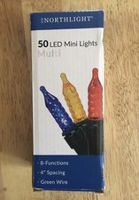 Northlight 50 Multi-Color LED Mini Battery Operated Christmas Lights 8 Functions