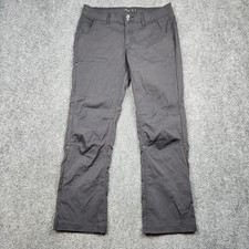 PrAna Halle Pants Womens 10 Gray Cargo Hiking Outdoor Straight Leg Short Inseam