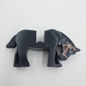 LEGO Black Horse Minifigure Red Blue Dragon Armor Barding Castle 6086 6085 6060