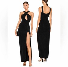 Nookie Nova Maxi Gown Cut Out Gown Strappy Blue XS Long Dress NEW
