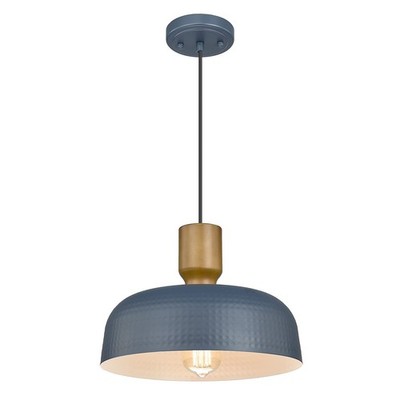 Pendant Light Fixtures Ceiling Hanging with Hammered Metal Shade, Modern Pend...