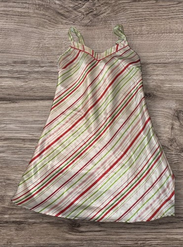 Vintage striped Slip mini Dress Green pink Size 36 / 38 - Picture 5 of 6