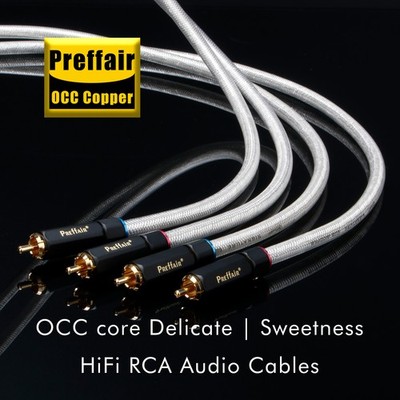 Preffair Signature OCC Silver Plated RCA Cable Male to Male high-end Audio Cable