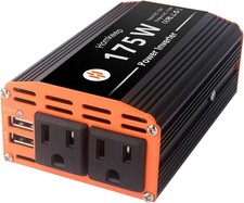 175W Car Power Inverter 12V DC to 110V/120V AC with USB charger ports