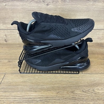 Nike Air Max 270 Schuhe Herren Gr. UK 9 Triple Black Running Bubble Turnschuhe