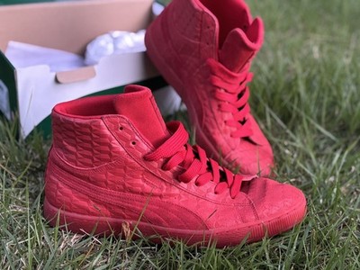 Puma Suede Mid ME Iced Red High Top Men's Size 12 361861 01 With Box