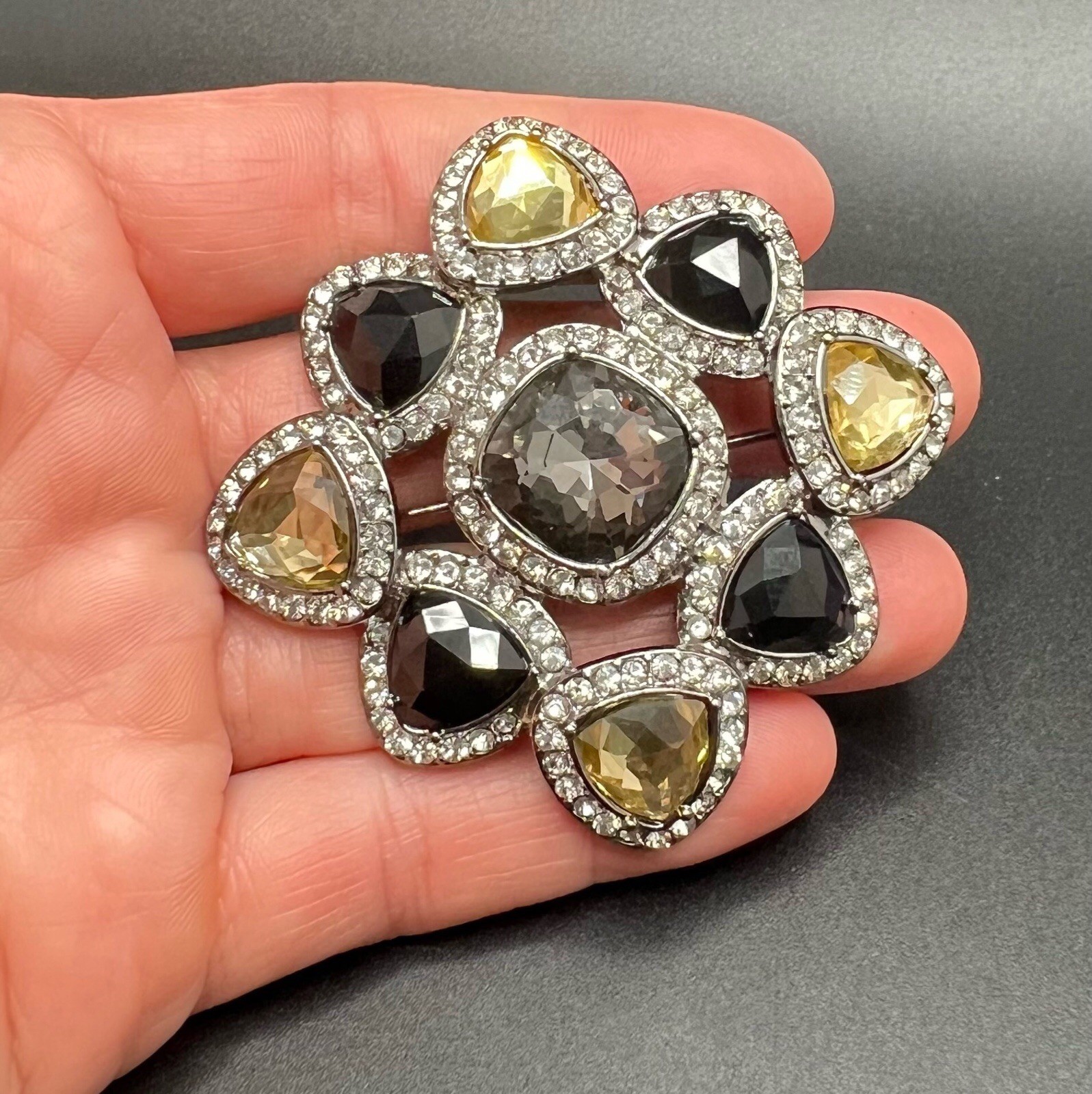 Vintage PREMIER DESIGNS Statement Pin Brooch Cham… - image 5