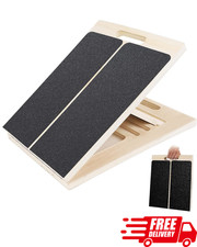 Adjustable Wooden Slant Board Calf Stretcher with Anti-Slip Base for Home Gym