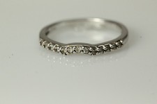 925 Sterling Silver Size 6.75 Curved Band With Stones Ring 1.7 Grams RIN8116 