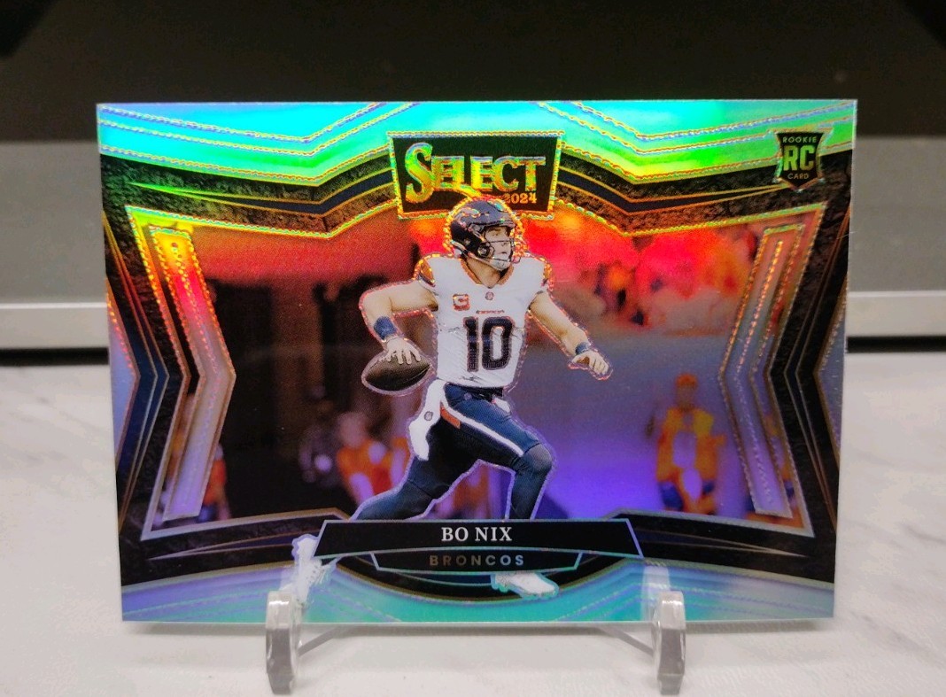 2024 Panini Select Field Level Bo Nix #472 Silver Prizm RC Denver Broncos