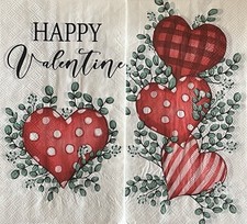 TWO Individual Paper Dinner Decoupage Napkins VALENTINe  s Day /Love/hearts/