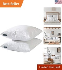 Luxury 26x26 Goose Feather Down Pillow Inserts - Odorless  Plump Cushion Filler