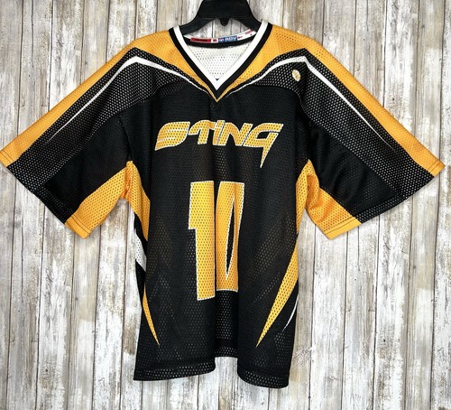 Vintage Style STING Sports Jersey #10 Black Yellow Mesh Retro Athletic Shirt XL - Image 1
