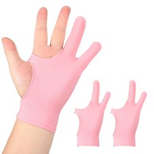2pcs Artist Drawing Glove m Size 2 Fingers Graphics Painting Glove Pink