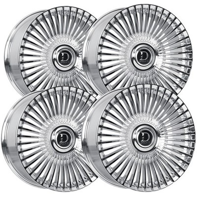 (Set of 4) Dolce Luxury Trento 24x9 5x112/5x120 +28mm Chrome Wheels Rims
