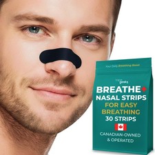 TapeGeeks Nasal Strips for Snoring Relief Hypoallergenic Nose Black