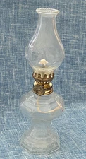 Vintage Mini Clear Glass 7" Small Oil Lamp made in Taiwan