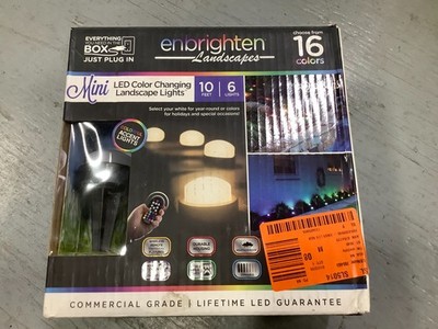 Enbrighten Color Changing Landscape Lights, 10 Feet, 6 Lights With Remote