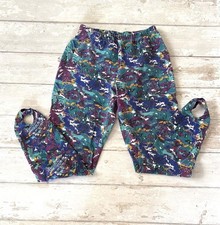 Vintage 80s Women  s Size Medium Stirrup Colorful Abstract Print Leggings Pants