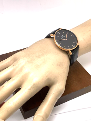 Daniel Wellington Women's Watch DW00100139 Rose Gold Black Leather