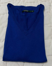 Lauren Ralph Lauren Women  s Large Blue Long Sleeve Sweater Shirt - Ships FREE  