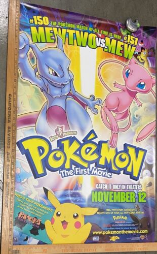 Pokemon the First Movie Mew vs Mewtwo - Original DS movie poster 27x40 1999 MINT