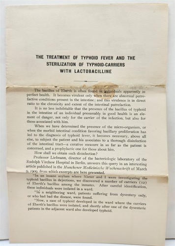 1909 Trattamento Febbre Tifoide Volantino Franco-Americano Ferment Co. NY B3 - Foto 1 di 6