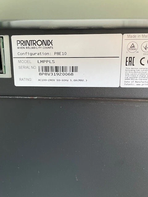 Printronix Dot Matrix Printer P8E10 with Cabinet, Model LMPPLS - Image 3 of 3