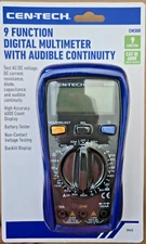 9 Function Multimeter With Audible Continuity  Backlit Display