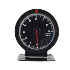60mm Car Universal 7 Color LED Digital Tachometer 0-9000 RPM Gauge Black Face