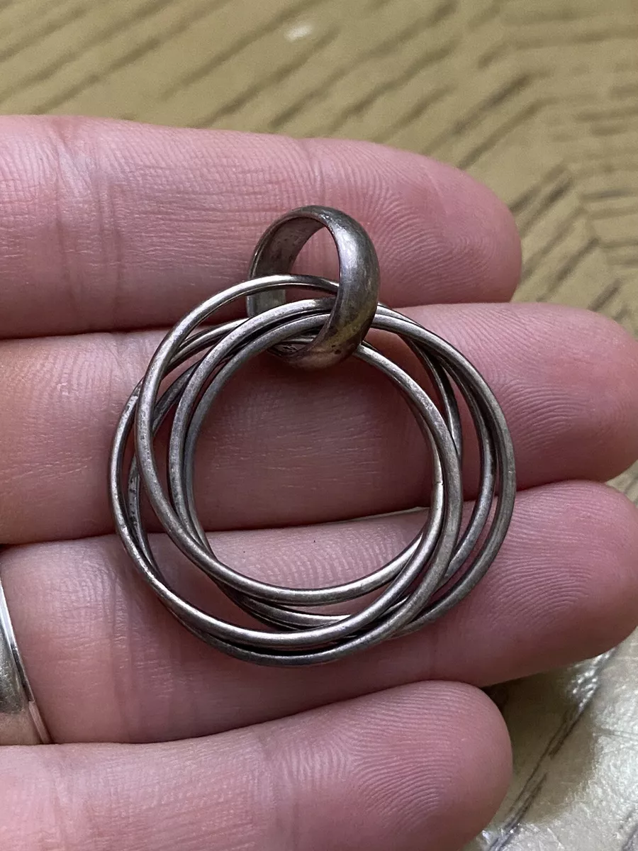 Vintage Silpada Sterling Hoops Multi Rings Intertwined Circles