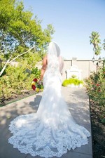 Mori Lee Lace Elegant Wedding Dress Gown Sleeveless Ivory - Size 10 12 