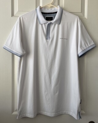 marc asher new york man's size XL white short sleeve golf polo shirt