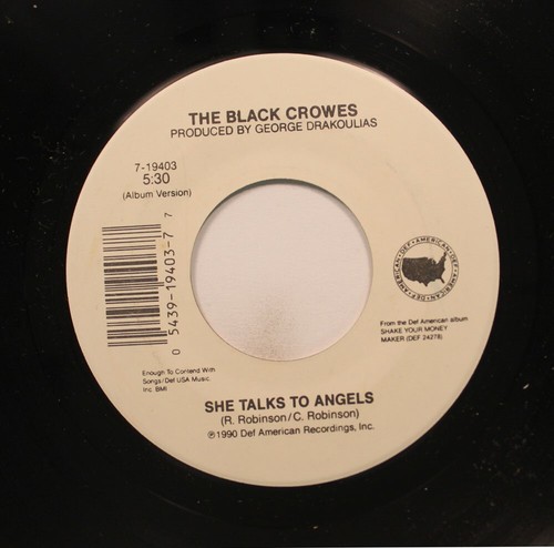 Rock 45 The Black Crowes - She Talks To Angels / She Talks To Angels On Def Amer