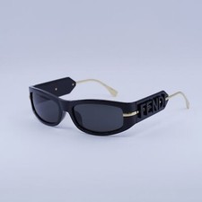 New Fendi FE40120I 01A Shiny Black/Smoke 57-17-130 Sunglasses