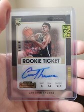 cameron thomas 2021-22 contenders rookie ticket auto gold clear variation ssp
