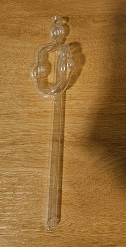 DDR Destillerie Destille Röhrchen Glas für Ballon Gärröhrchen mit Doppelkugel