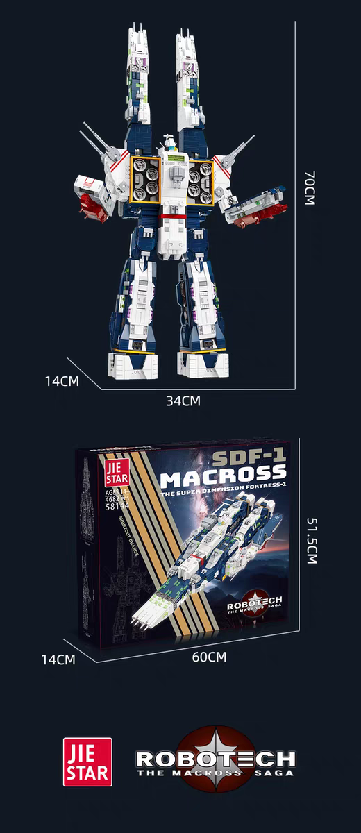 ROBOTECH THE MACROSS SAGA JIESTAR SDF-1 Building Kit 4682 PCS NEW