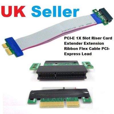 PCI E1X to 16X Express Slot Riser Cards Extender Extension Ribbon Flexible Cable