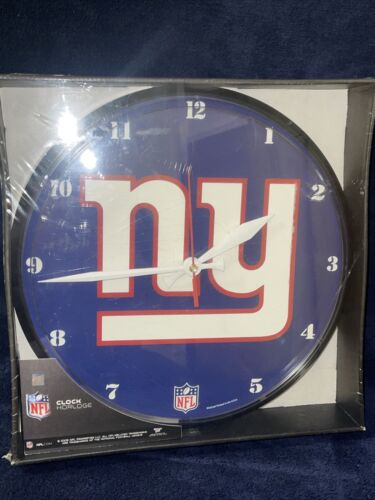 New York Giants Logo on 12" Round Wall Clock by WinCraft. New - Picture 1 of 1