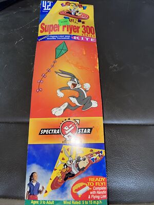 Looney Tunes Kite Super Flyer 400 Bugs Bunny Taz Tweety Bird Daffy 42'' Wingspan