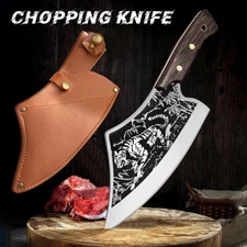 Handmade HAND FORGED DAMASCUS STEEL CHEF KNIFE Kitchen Knives Chopping Knife US