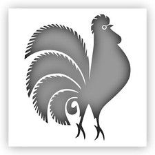 Rooster 4 Animal Chicken Stencil - Choose a Size - Laser-Cut Reusable Plastic