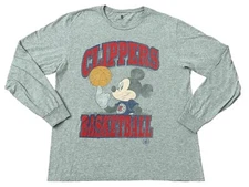 Disney Junk Food Los Angeles L.A. Clippers Mickey Mouse Long Sleeve Shirt