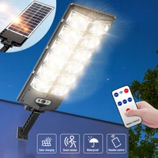 Commercial Outdoor Solar Street Light Motion Sensor Dusk to Dawn Big Road Lamp