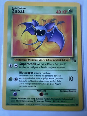 Pokemon Zubat 57/62 DE Common Fossil 1999